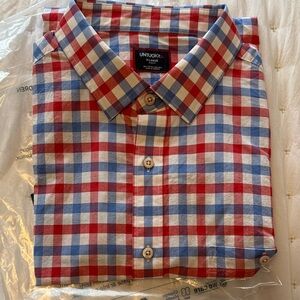 UNTUCKit Men's Checkered Red and Blue Shirt